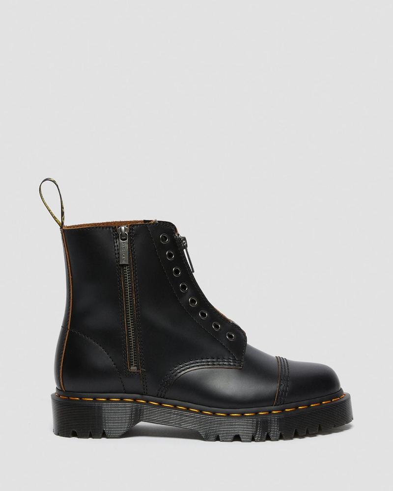 Black Men's Dr Martens 1460 Laceless Bex Leather Ankle Boots | CA 414GSO